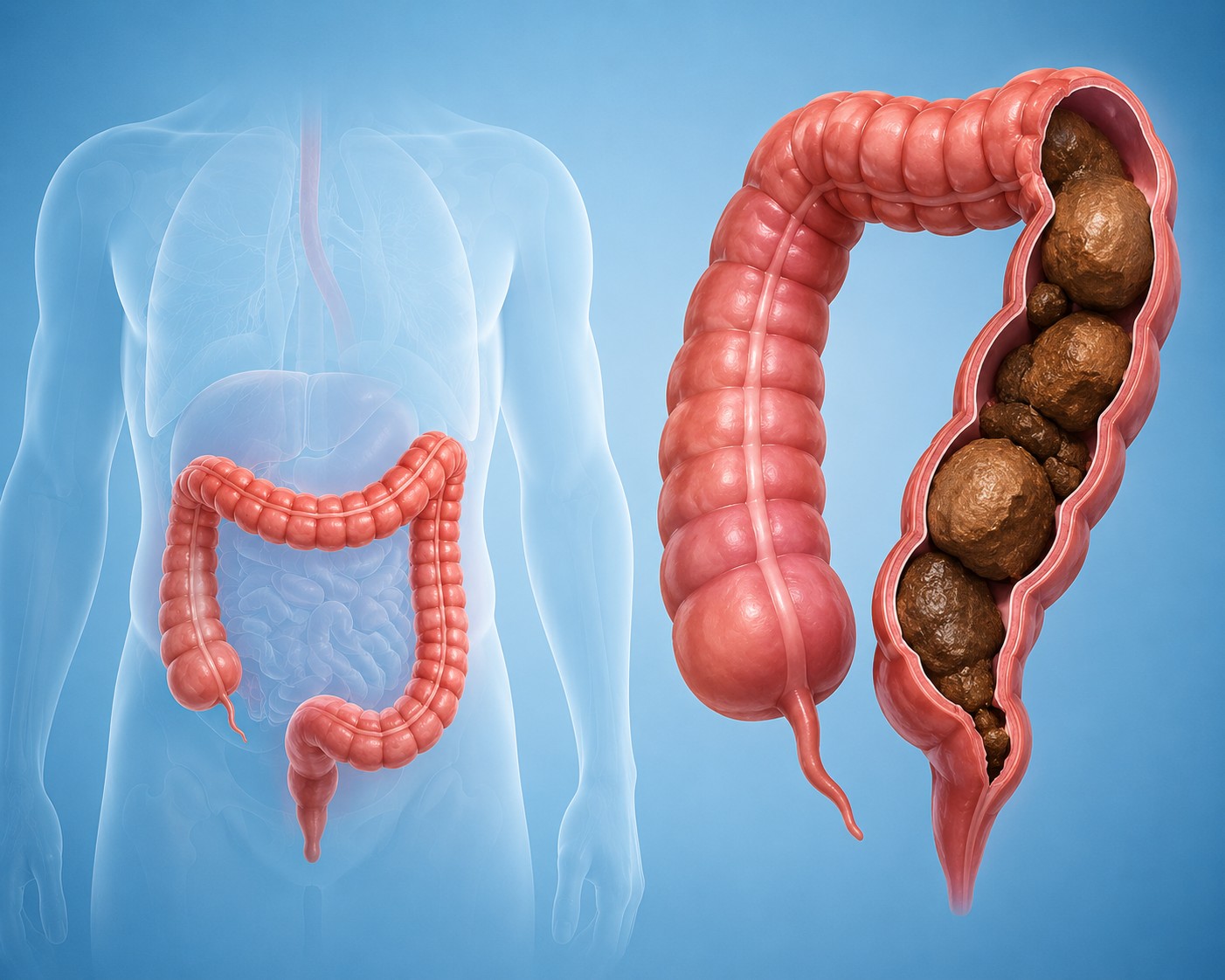 Constipation treatment illustration