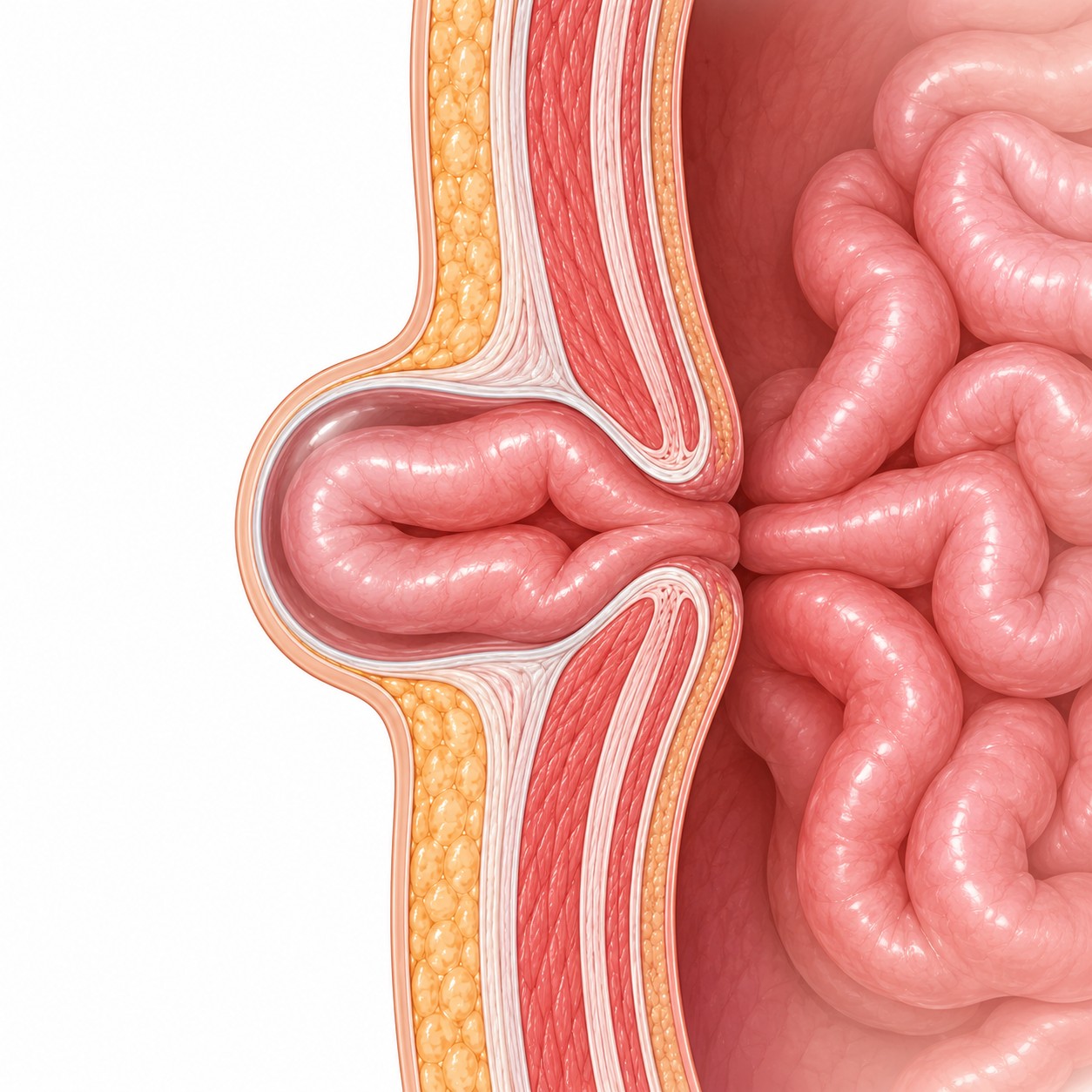 Hernia treatment illustration